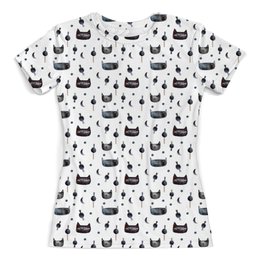 Заказать женскую футболку в Москве. Футболка с полной запечаткой (женская) кошки от THE_NISE  - готовые дизайны и нанесение принтов.