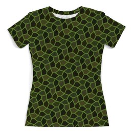 Заказать женскую футболку в Москве. Футболка с полной запечаткой (женская) Крокодил от Soluvel  - готовые дизайны и нанесение принтов.