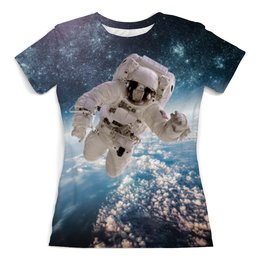 Заказать женскую футболку в Москве. Футболка с полной запечаткой (женская) Космическая эра от The Spaceway  - готовые дизайны и нанесение принтов.