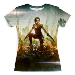 Заказать женскую футболку в Москве. Футболка с полной запечаткой (женская) Resident Evil от balden - готовые дизайны и нанесение принтов.