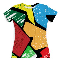 Заказать женскую футболку в Москве. Футболка с полной запечаткой (женская) Цветная абстракция от IrinkaArt  - готовые дизайны и нанесение принтов.