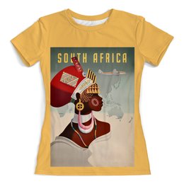 Заказать женскую футболку в Москве. Футболка с полной запечаткой (женская) Южная Африка от acidhouses - готовые дизайны и нанесение принтов.