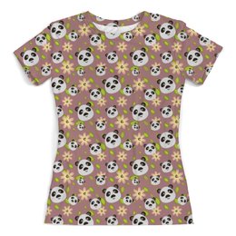 Заказать женскую футболку в Москве. Футболка с полной запечаткой (женская) Панды  от T-shirt print  - готовые дизайны и нанесение принтов.