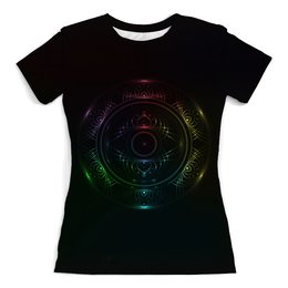 Заказать женскую футболку в Москве. Футболка с полной запечаткой (женская) Rainbow mandala от Antaya - готовые дизайны и нанесение принтов.