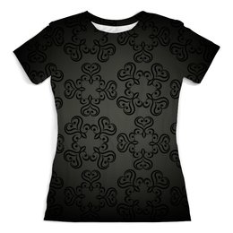 Заказать женскую футболку в Москве. Футболка с полной запечаткой (женская) Узор на черном от THE_NISE  - готовые дизайны и нанесение принтов.