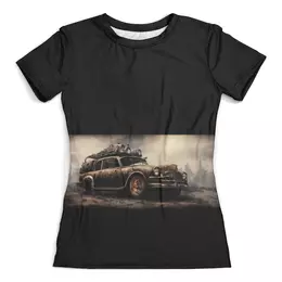 Заказать женскую футболку в Москве. Футболка с полной запечаткой (женская) Steampunk car от Дана Столыпина - готовые дизайны и нанесение принтов.