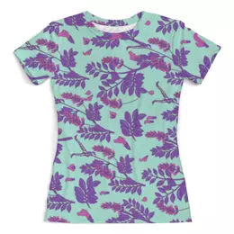 Заказать женскую футболку в Москве. Футболка с полной запечаткой (женская) Violet Tree от skynatural - готовые дизайны и нанесение принтов.
