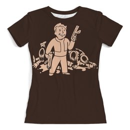 Заказать женскую футболку в Москве. Футболка с полной запечаткой (женская) Fallout от vphone - готовые дизайны и нанесение принтов.