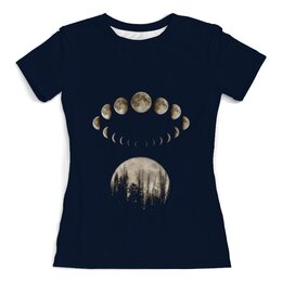 Заказать женскую футболку в Москве. Футболка с полной запечаткой (женская) Тёмная сторона Луны 1 от hagehog - готовые дизайны и нанесение принтов.