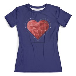 Заказать женскую футболку в Москве. Футболка с полной запечаткой (женская) Сердце (1) от ПРИНТЫ ПЕЧАТЬ  - готовые дизайны и нанесение принтов.