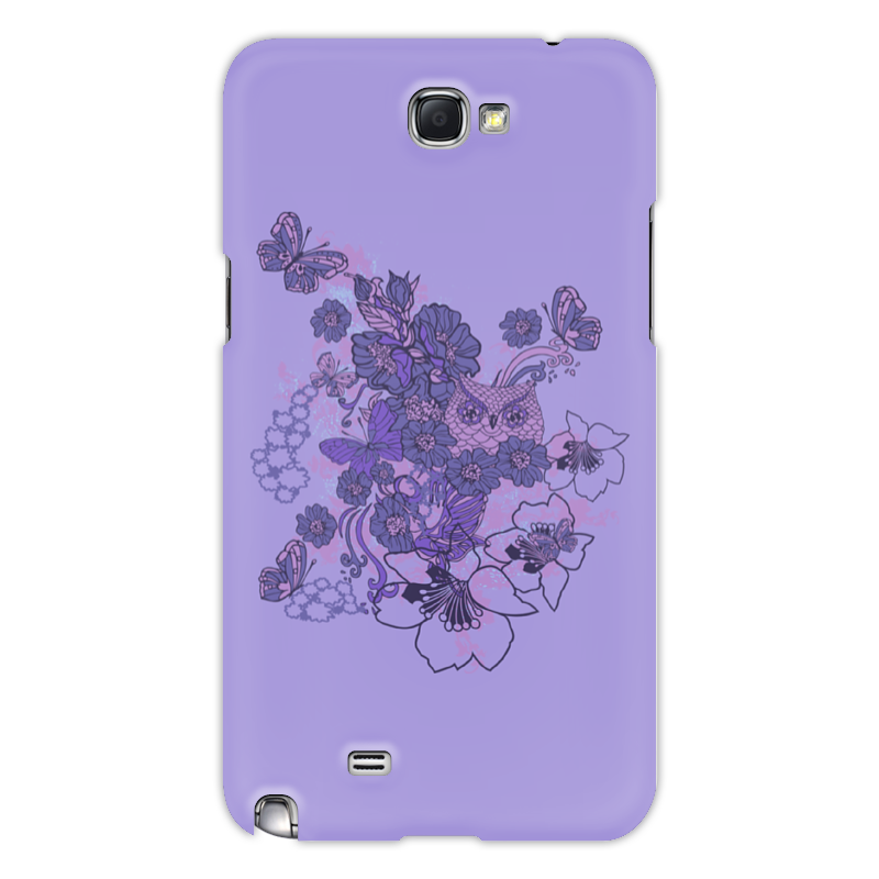 Printio Чехол для Samsung Galaxy Note 2 Сова в цветах жидкий чехол с блестками фламинго в цветах на samsung galaxy a50 самсунг галакси а50