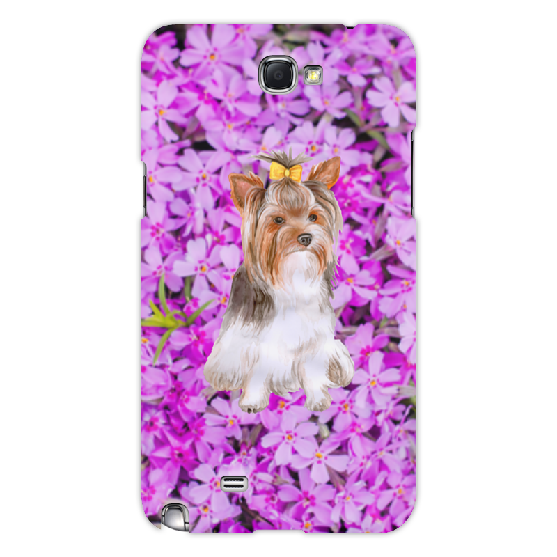Printio Чехол для Samsung Galaxy Note 2 цветы и пес