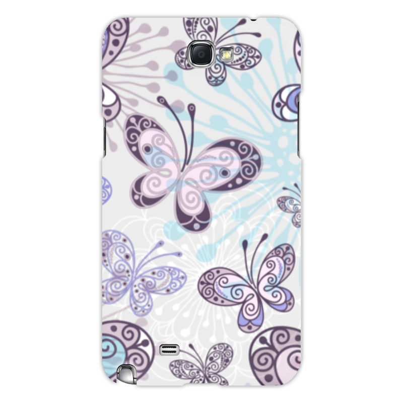 Printio Чехол для Samsung Galaxy Note 2 Фиолетовые бабочки