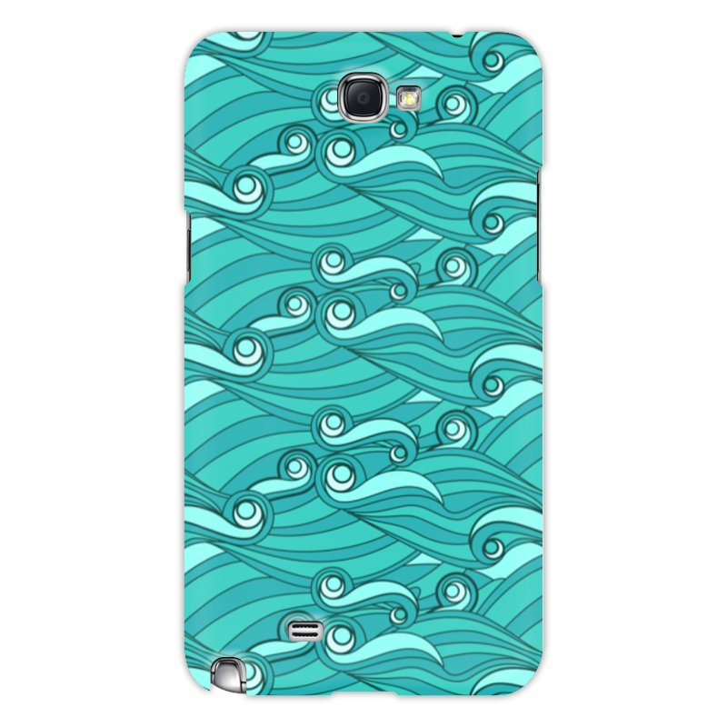 Printio Чехол для Samsung Galaxy Note 2 Зелёные волны жидкий чехол с блестками на гребне волны 2 на samsung galaxy a01 самсунг гэлакси а01