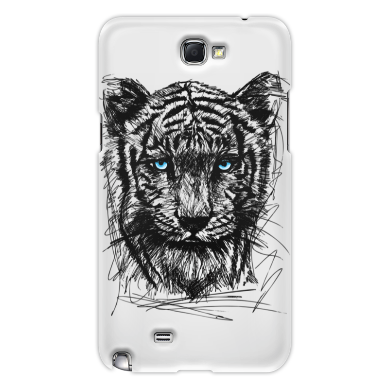 Printio Чехол для Samsung Galaxy Note 2 Белый тигр