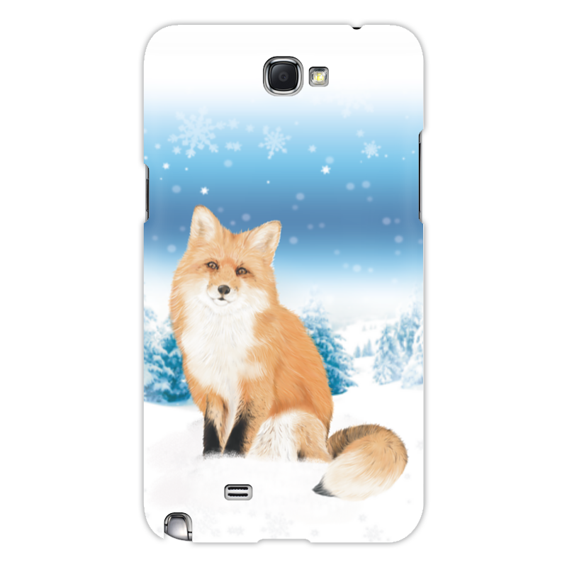 Printio Чехол для Samsung Galaxy Note 2 Лисичка в снегу. цена и фото