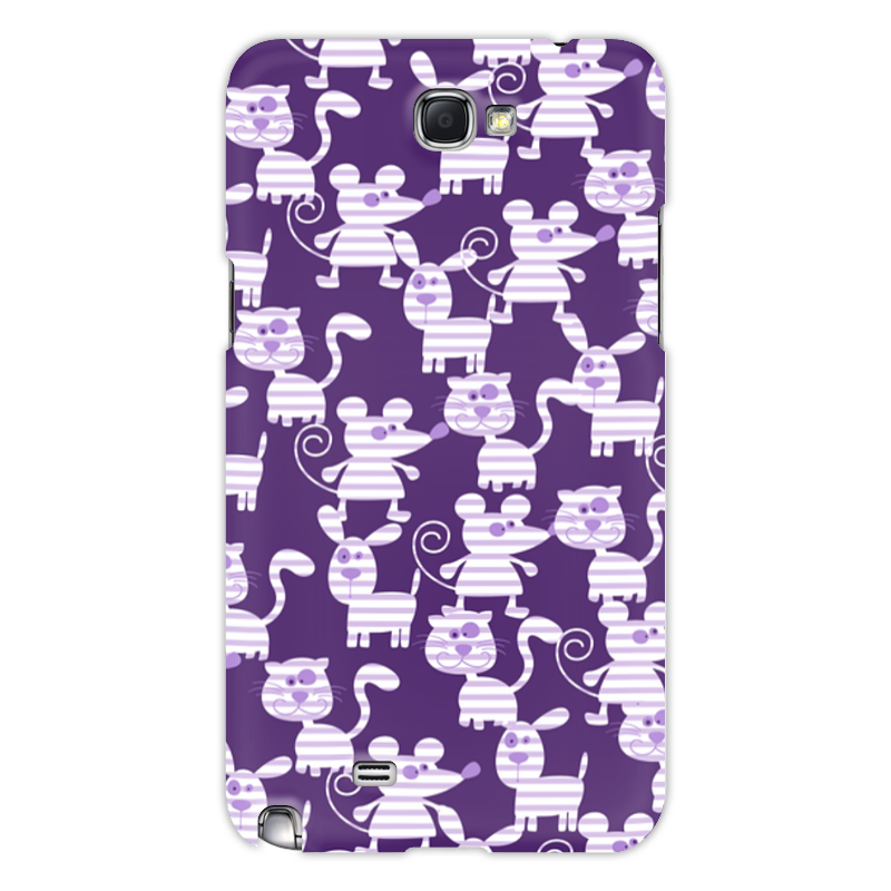 Printio Чехол для Samsung Galaxy Note 2 Коты, мыши и собаки силиконовый чехол на samsung galaxy j2 2018 самсунг джей 2 2018 с принтом лилии на фиолетовом