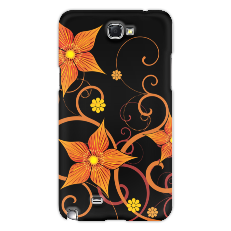 Printio Чехол для Samsung Galaxy Note 2 Цветочный силиконовый чехол на xiaomi mi 11 оранжевые цветы для сяоми ми 11