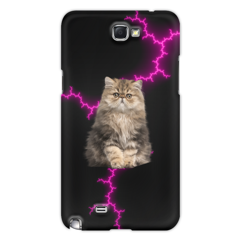 Printio Чехол для Samsung Galaxy Note 2 Кот и молния