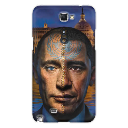 Заказать чехол для Samsung Galaxy Note/Note 2 в Москве. Чехол для Samsung Galaxy Note 2 Путин / Обама от Just kidding - готовые дизайны и нанесение принтов.