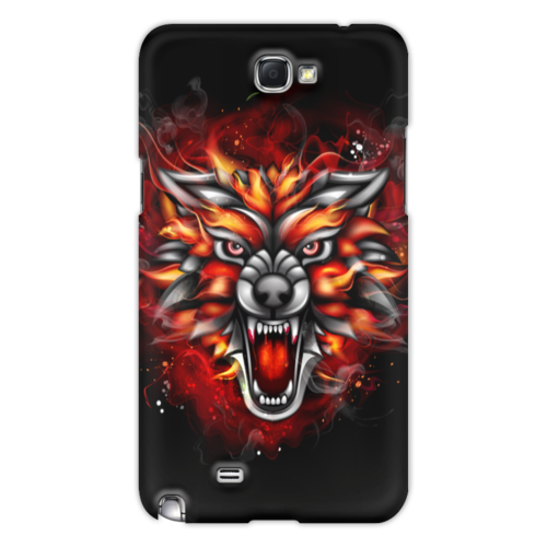 Заказать чехол для Samsung Galaxy Note/Note 2 в Москве. Чехол для Samsung Galaxy Note 2 Wolf & Fire от Аня Лукьянова - готовые дизайны и нанесение принтов.