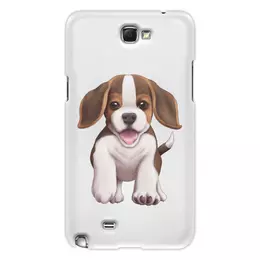 Заказать чехол для Samsung Galaxy Note/Note 2 в Москве. Чехол для Samsung Galaxy Note 2 Собака бигль щенок от tigerda  - готовые дизайны и нанесение принтов.