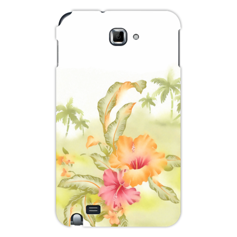 Printio Чехол для Samsung Galaxy Note Тропические цветы, пальмы. силиконовый чехол на vivo y65 цветы для виво ю65