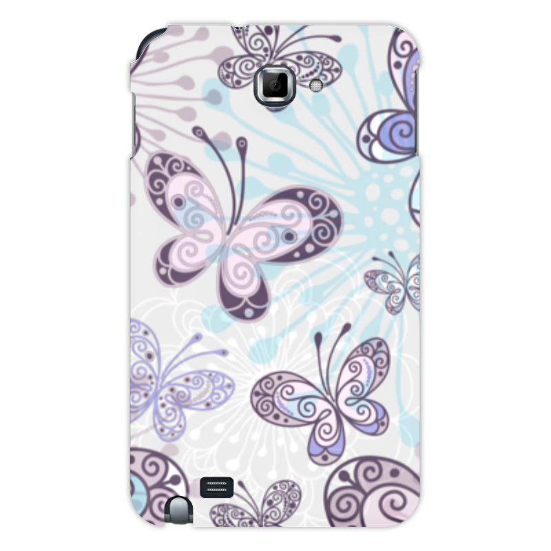 Printio Чехол для Samsung Galaxy Note Фиолетовые бабочки