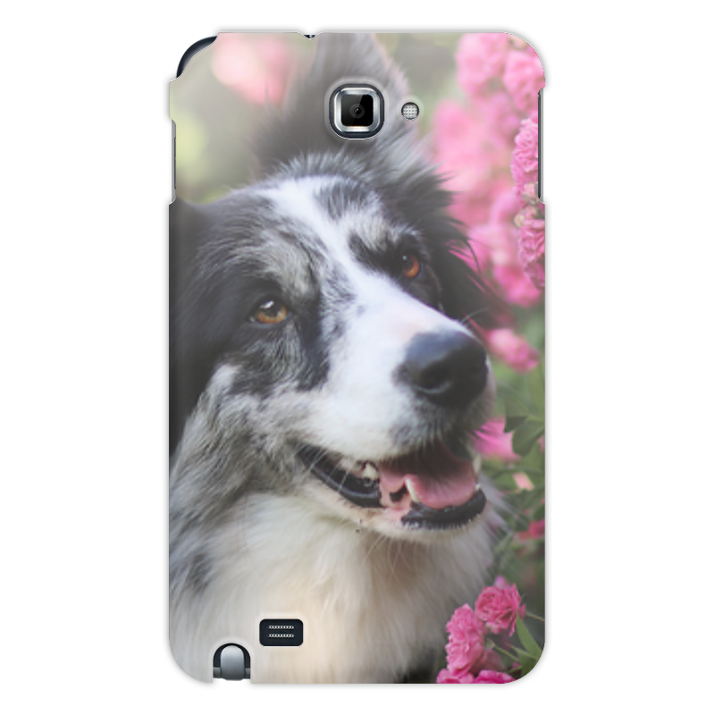 Printio Чехол для Samsung Galaxy Note Цветы и пес