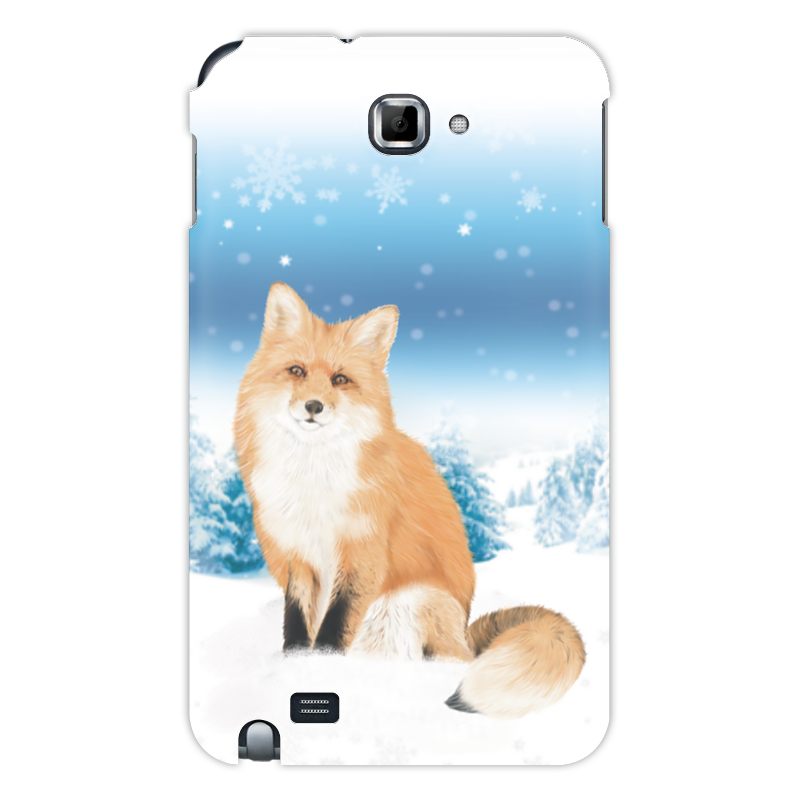 Printio Чехол для Samsung Galaxy Note Лисичка в снегу. силиконовый чехол котики в снегу на realme v20 реалми в20