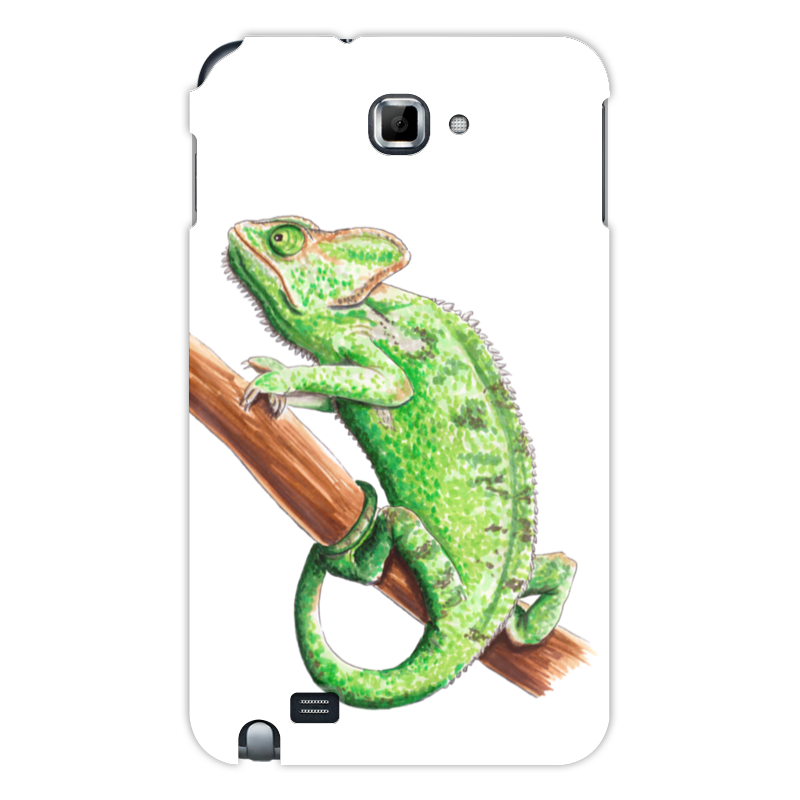 Printio Чехол для Samsung Galaxy Note Зеленый хамелеон на ветке
