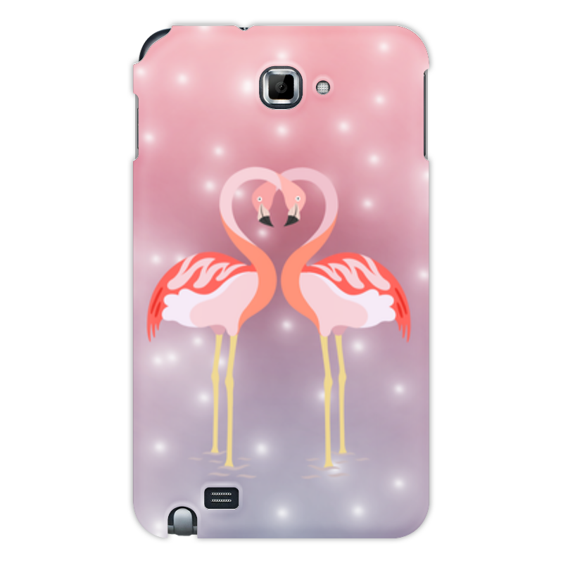 Printio Чехол для Samsung Galaxy Note Влюбленные фламинго