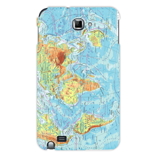 Заказать чехол для Samsung Galaxy Note/Note 2 в Москве. Чехол для Samsung Galaxy Note Карта мира от Елена Гришина - готовые дизайны и нанесение принтов.