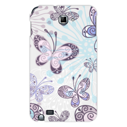 Заказать чехол для Samsung Galaxy Note/Note 2 в Москве. Чехол для Samsung Galaxy Note Фиолетовые бабочки от weeert - готовые дизайны и нанесение принтов.