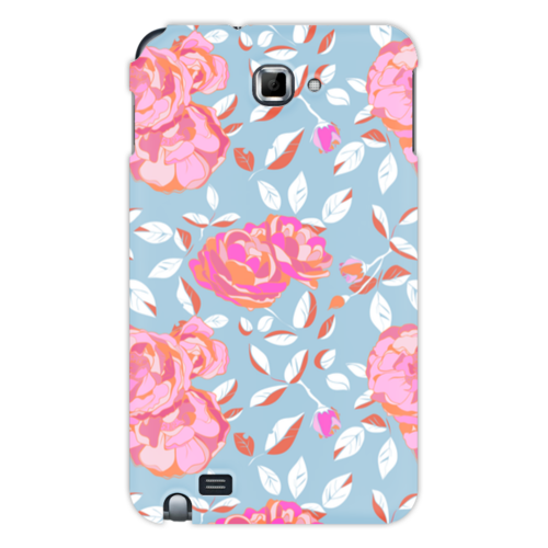 Заказать чехол для Samsung Galaxy Note/Note 2 в Москве. Чехол для Samsung Galaxy Note Roses on blue от Evgenia Bandagnomych - готовые дизайны и нанесение принтов.