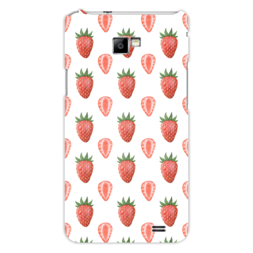 Заказать чехол для Samsung в Москве. Чехол для Samsung Galaxy S2 Акварельная клубника от Antaya - готовые дизайны и нанесение принтов.