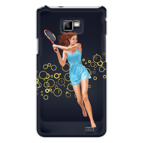 Заказать чехол для Samsung в Москве. Чехол для Samsung Galaxy S2 Девушка с теннисной ракеткой от Shdomon - готовые дизайны и нанесение принтов.