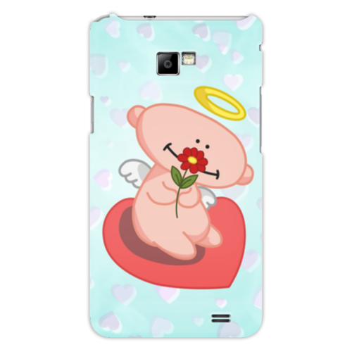 Заказать чехол для Samsung в Москве. Чехол для Samsung Galaxy S2 Влюбленный ангелок с сердцем от Ordwen - готовые дизайны и нанесение принтов.