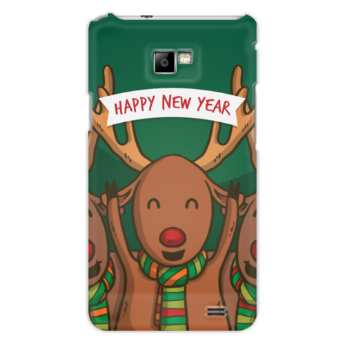 Заказать чехол для Samsung в Москве. Чехол для Samsung Galaxy S2 С Новым годом! от Raven - готовые дизайны и нанесение принтов.