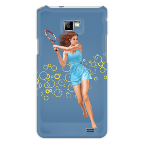 Заказать чехол для Samsung в Москве. Чехол для Samsung Galaxy S2 Девушка с теннисной ракеткой от Shdomon - готовые дизайны и нанесение принтов.