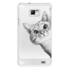 Заказать чехол для Samsung в Москве. Чехол для Samsung Galaxy S2 Любопытный кот от mug-shop - готовые дизайны и нанесение принтов.