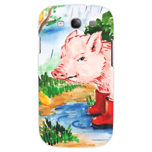 Заказать чехол для Samsung в Москве. Чехол для Samsung Galaxy S3 Маленькая свинка от Рисуя Добро - готовые дизайны и нанесение принтов.