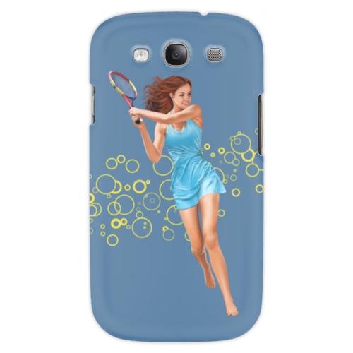 Заказать чехол для Samsung в Москве. Чехол для Samsung Galaxy S3 Девушка с теннисной ракеткой от Shdomon - готовые дизайны и нанесение принтов.