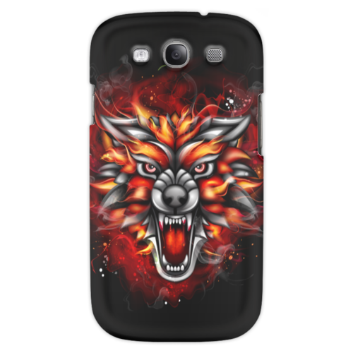 Заказать чехол для Samsung в Москве. Чехол для Samsung Galaxy S3 Wolf & Fire от Аня Лукьянова - готовые дизайны и нанесение принтов.