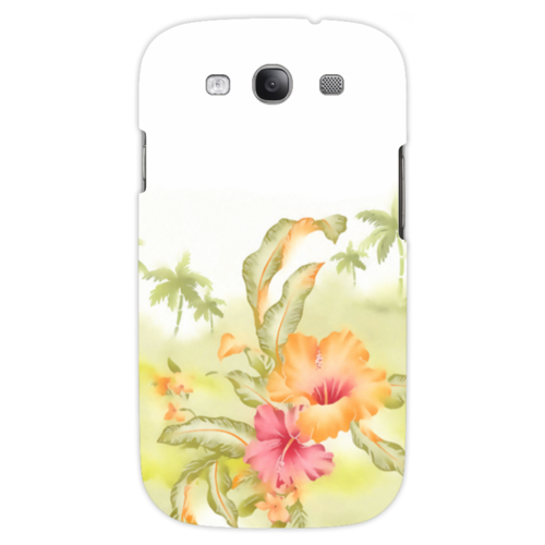 Заказать чехол для Samsung в Москве. Чехол для Samsung Galaxy S3 Тропические цветы, пальмы. от valezar - готовые дизайны и нанесение принтов.