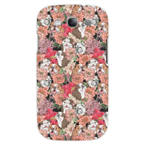 Заказать чехол для Samsung в Москве. Чехол для Samsung Galaxy S3 Dogs and flowers от Илья Щеблецов - готовые дизайны и нанесение принтов.