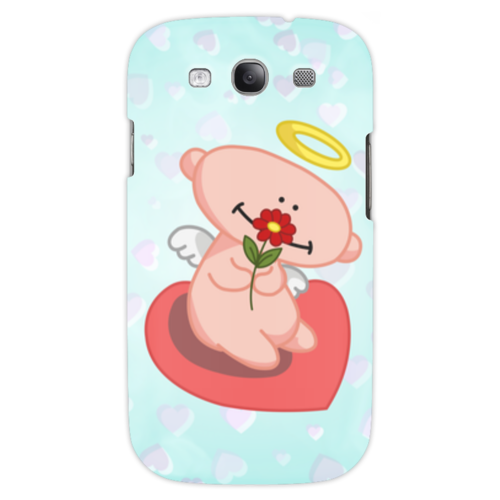 Заказать чехол для Samsung в Москве. Чехол для Samsung Galaxy S3 Влюбленный ангелок с сердцем от Ordwen - готовые дизайны и нанесение принтов.