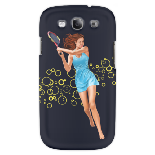 Заказать чехол для Samsung в Москве. Чехол для Samsung Galaxy S3 Девушка с теннисной ракеткой от Shdomon - готовые дизайны и нанесение принтов.