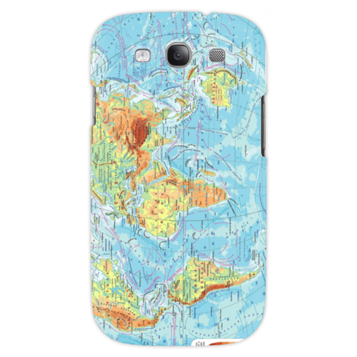 Заказать чехол для Samsung в Москве. Чехол для Samsung Galaxy S3 Карта мира от Елена Гришина - готовые дизайны и нанесение принтов.