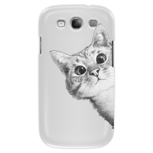 Заказать чехол для Samsung в Москве. Чехол для Samsung Galaxy S3 Любопытный кот от mug-shop - готовые дизайны и нанесение принтов.